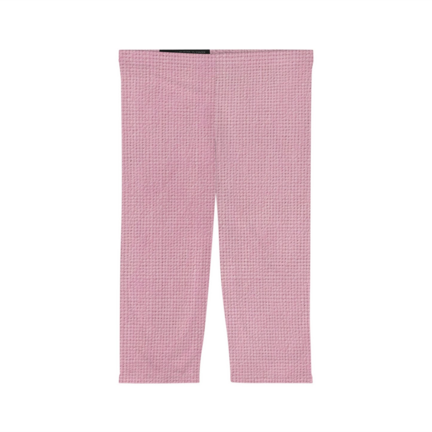 Blushing Garment Dye Pink: tela de tonos suaves inspirada en la mezclilla - Leggings capri para mujer (AOP) 