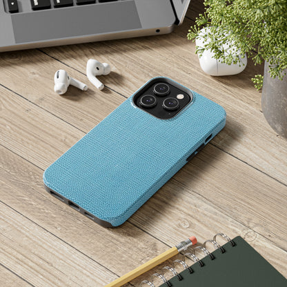 Bright Aqua Teal: Denim-Inspired Refreshing Blue Summer Fabric - Tough Phone Cases