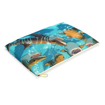 Tiger Shark: Ocean Marine Wildlife - Underwater - Accessory Pouch