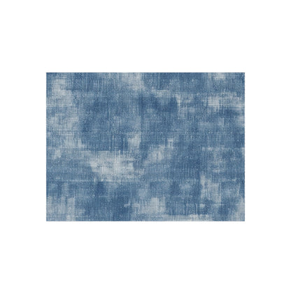 Faded Blue Washed-Out: Denim-Inspired, Style Fabric - Outdoor Rug