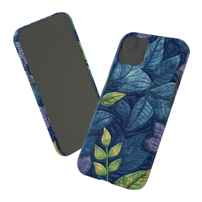 Azul bordado floral: inspirado en la mezclilla - Preventa de iPhone 15: fundas delgadas