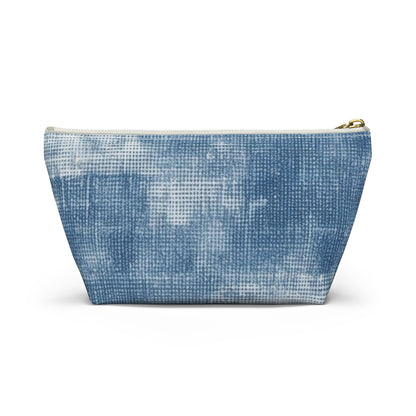 Faded Blue Washed-Out: Denim-Inspired, Style Fabric - Accessory Pouch w T-bottom