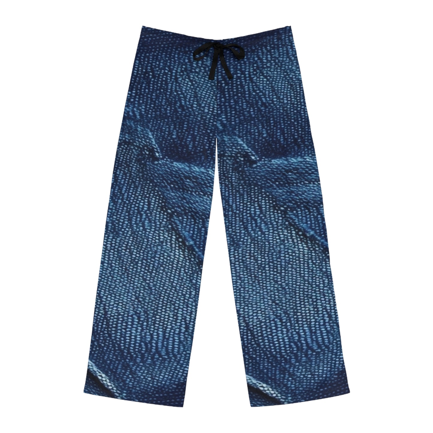 Dark Blue: Distressed Denim-Inspired Fabric Design - Men's Pajama Pants (AOP)