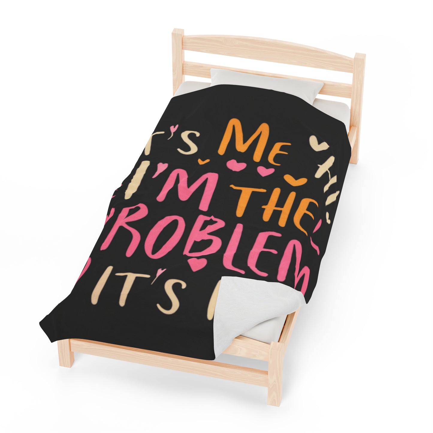 Its Me Hi Im The Problem Its Me - Retro Heart Valentine Gift - Velveteen Plush Blanket