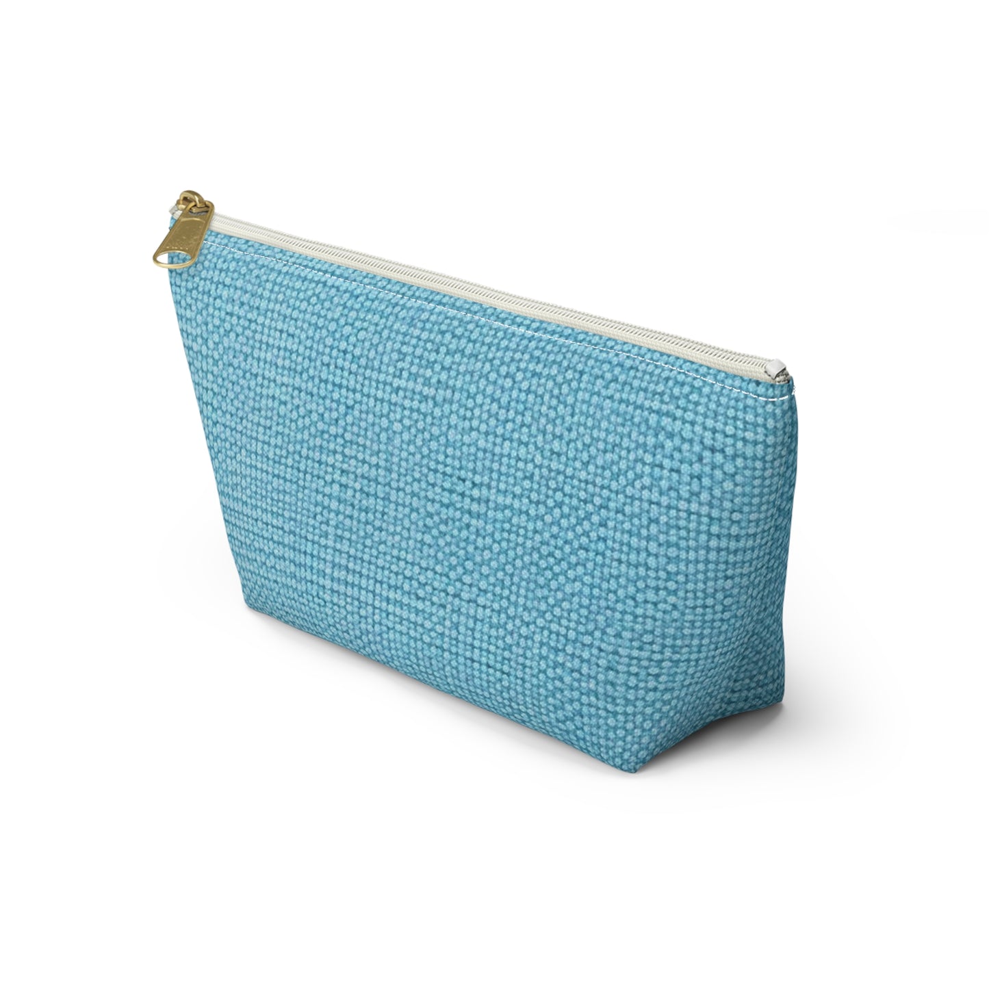 Bright Aqua Teal: Denim-Inspired Refreshing Blue Summer Fabric - Accessory Pouch w T-bottom