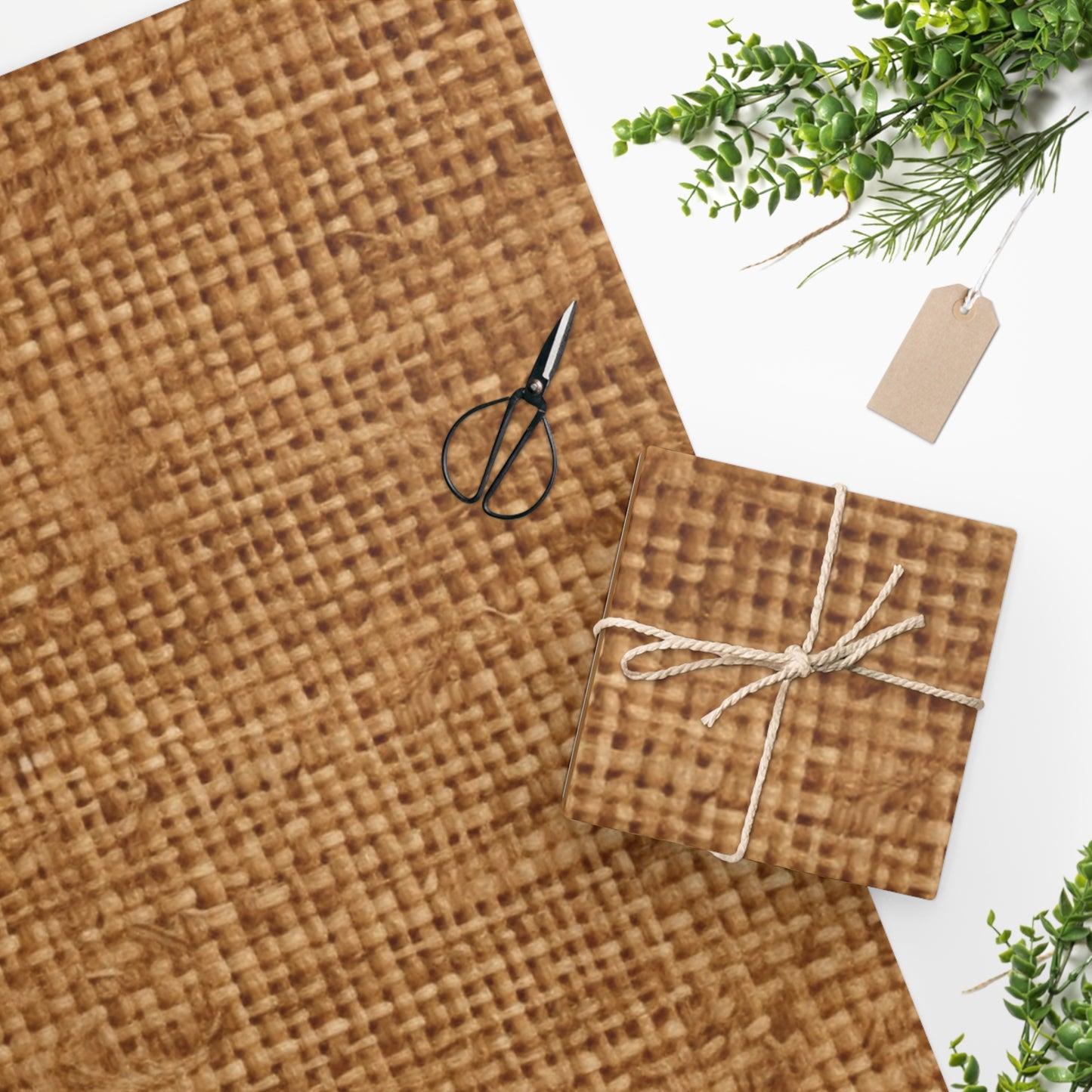 Brown Light Chocolate: Denim-Inspired Elegant Fabric - Wrapping Paper