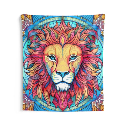 Astrological Leo - Cosmic Zodiac Constellation, Lion Symbol Art - Indoor Wall Tapestries