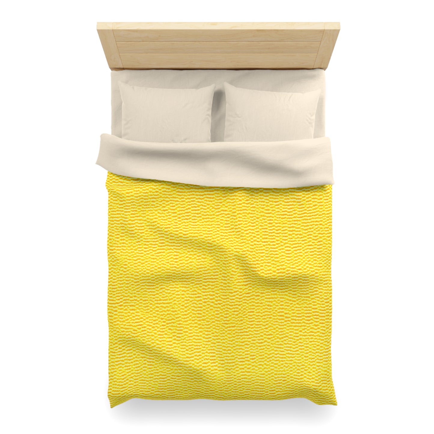 Sunshine Yellow Lemon: Denim-Inspired, Cheerful Fabric - Microfiber Duvet Cover