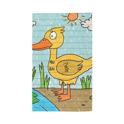 Yellow Duck Bird Pond Dobby Rug