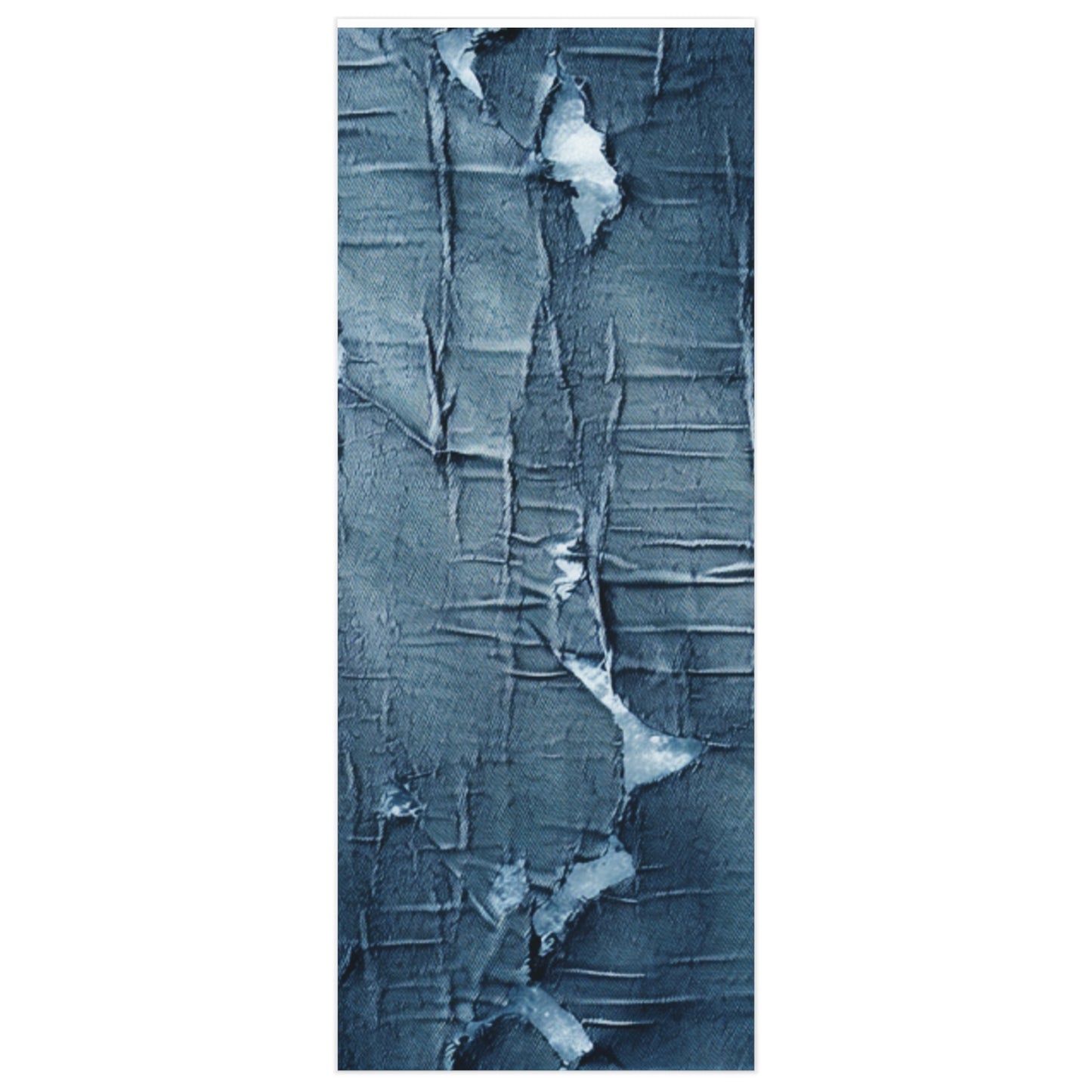 Distressed Blue Denim-Look: Edgy, Torn Fabric Design - Wrapping Paper