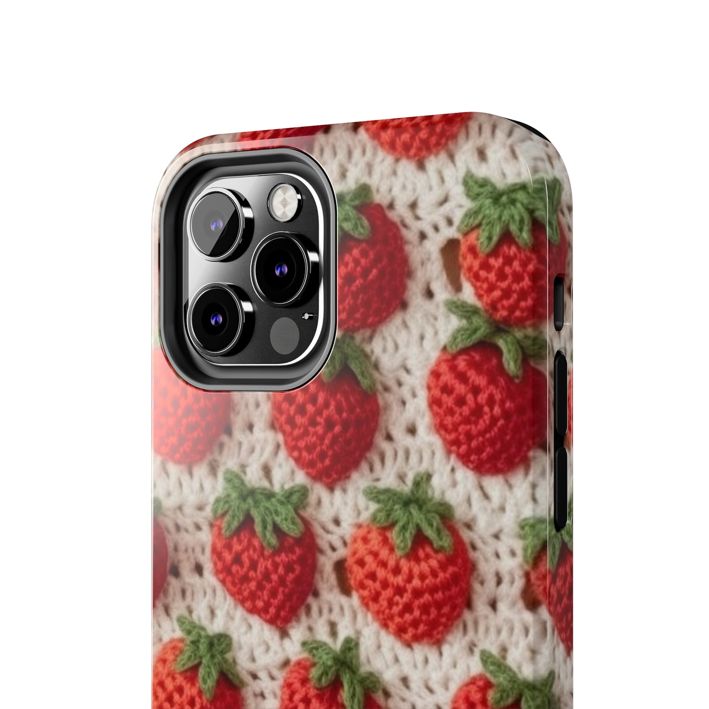 Strawberry Traditional Japanese, Crochet Craft, Fruit Design, Red Berry Pattern - Tough Phone Cases