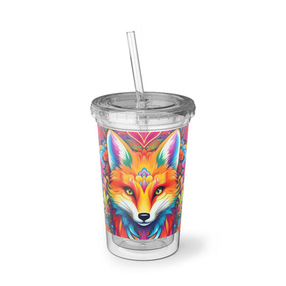 Vibrant & Colorful Fox Design Unique and Eye-Catching Animal - Suave Acrylic Cup