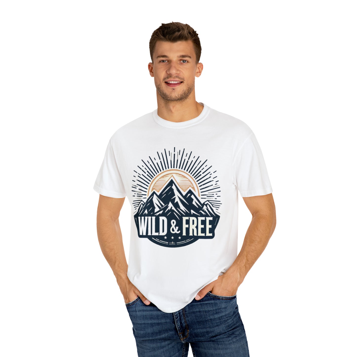 Wild and Free - Embrace Outdoors, Cozy Comfort Adventure Seekers - Unisex Garment-Dyed T-shirt