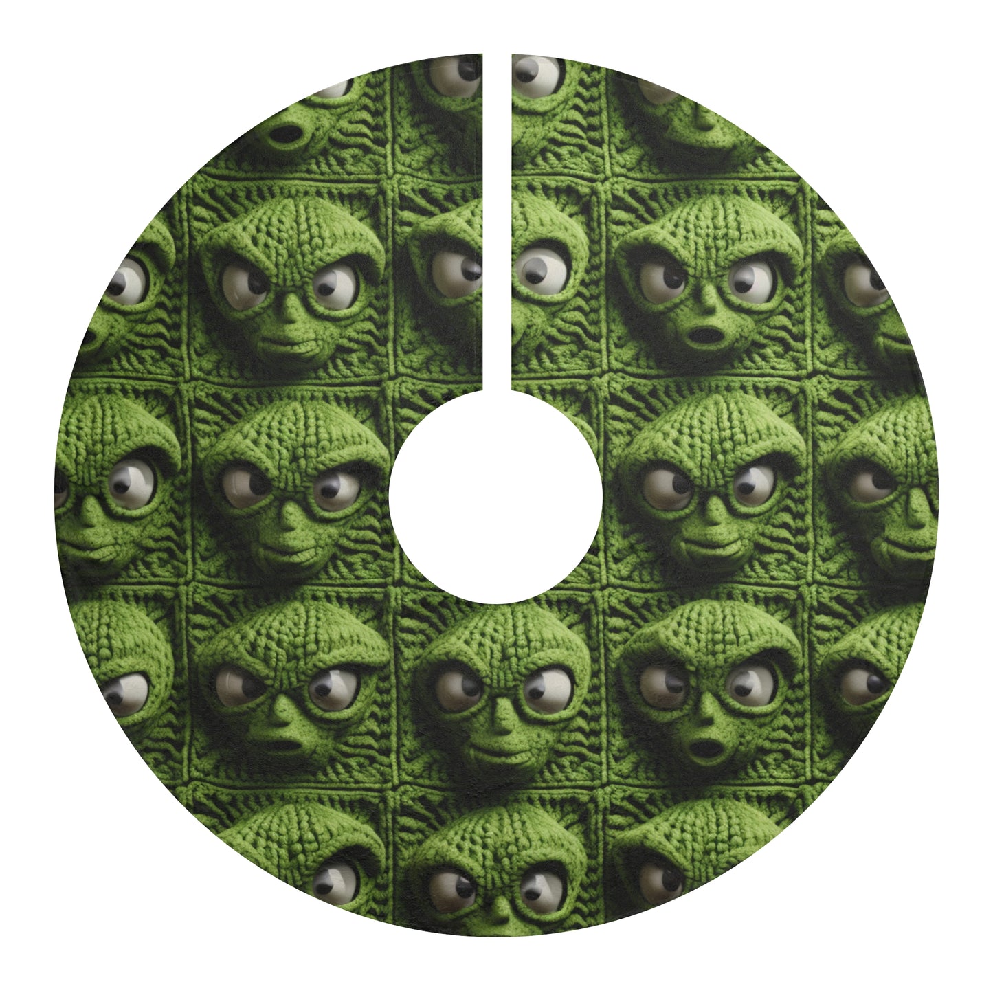 Alien Granny Square Crochet - Galacitc Space Sci fi Fantasy Theme - Christmas Tree Skirts