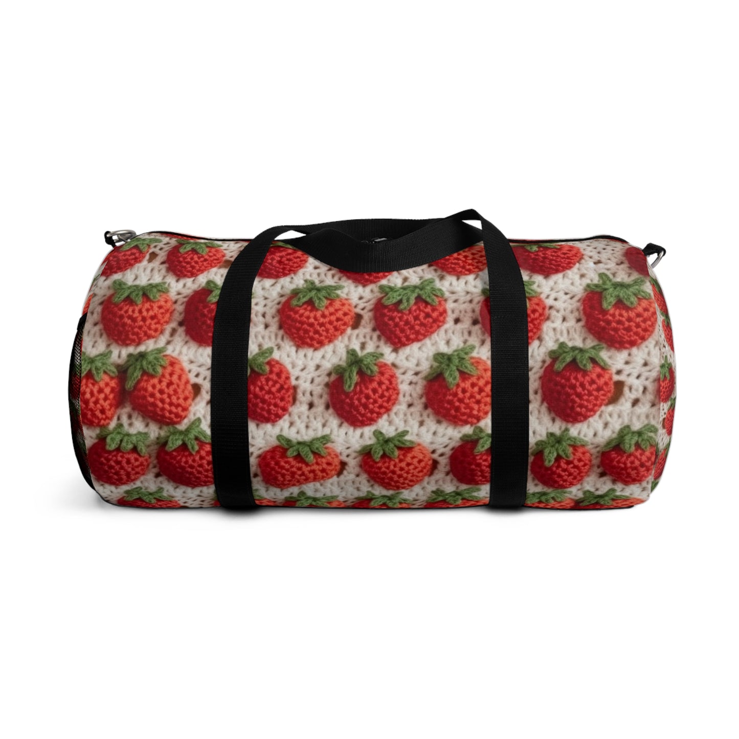 Strawberry Traditional Japanese, Crochet Craft, Fruit Design, Red Berry Pattern - Duffel Bag