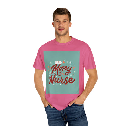 Merry Nurse, Christmas 2023 - Unisex Garment-Dyed T-shirt