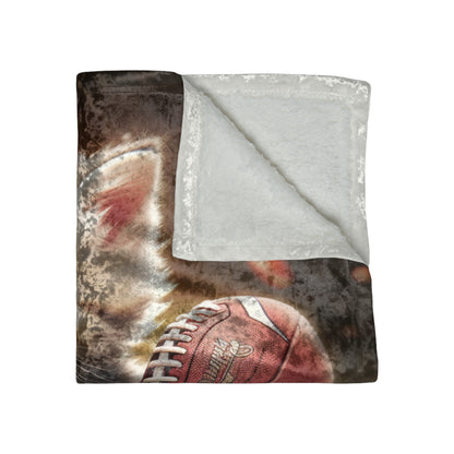 Football Kitty Fantasy: Feline Cat American Sport Quarterback - Crushed Velvet Blanket