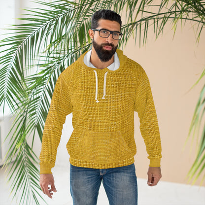 Radiant Sunny Yellow: Denim-Inspired Summer Fabric - Unisex Pullover Hoodie (AOP)