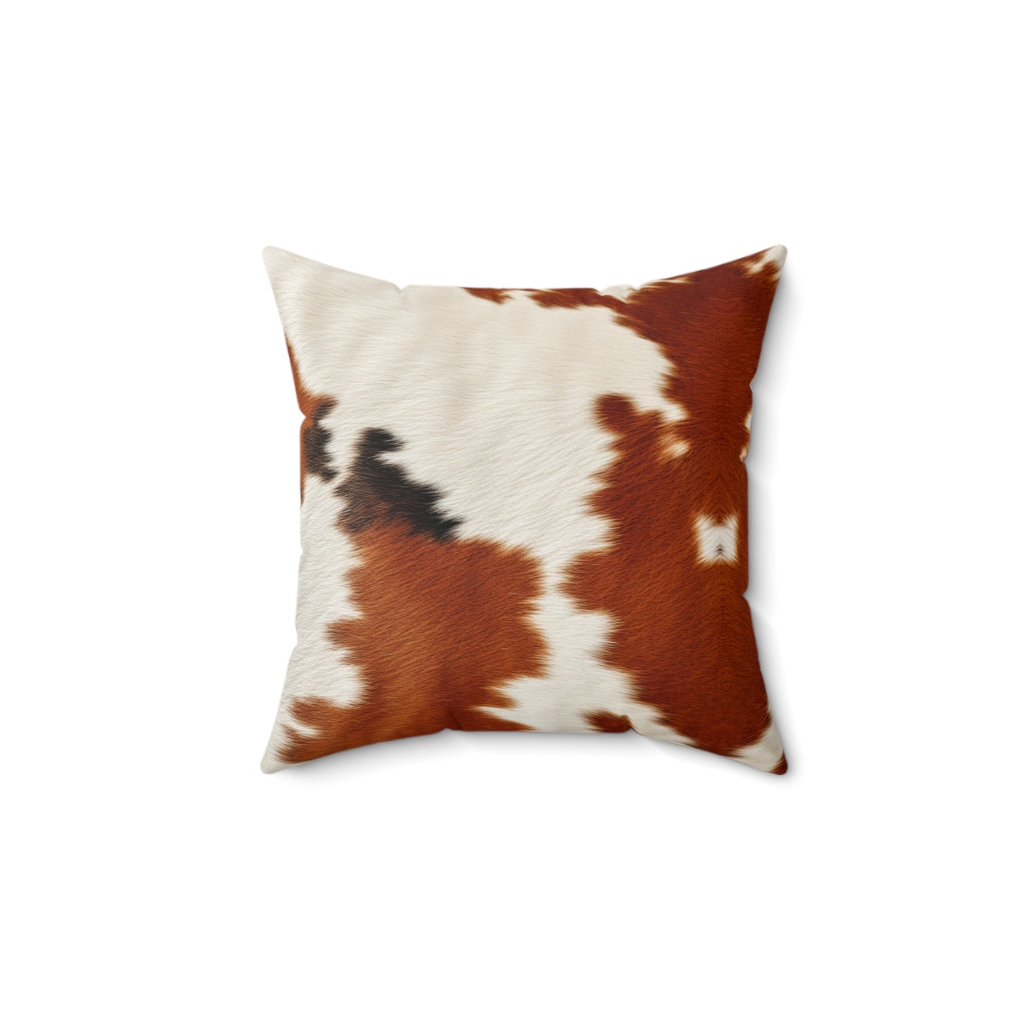 Hair Cowhide Leather Natural Design Tough Durable Rugged Style - Spun Polyester Square Pillow