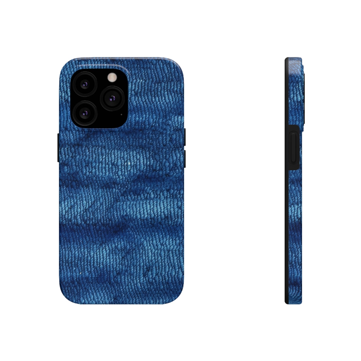 Blue Spectrum: Denim-Inspired Fabric Light to Dark - Tough Phone Cases