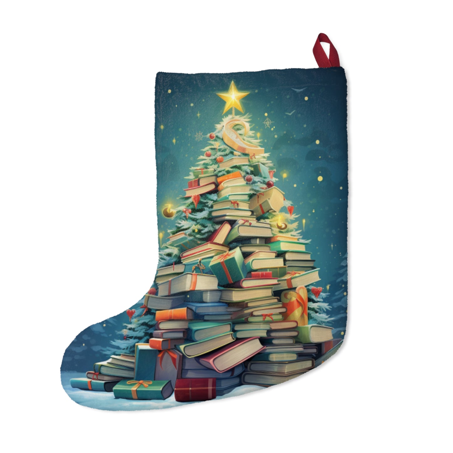 Book Worm Club Christmas Tree Seasonal Winter Holiday - Christmas Stockings