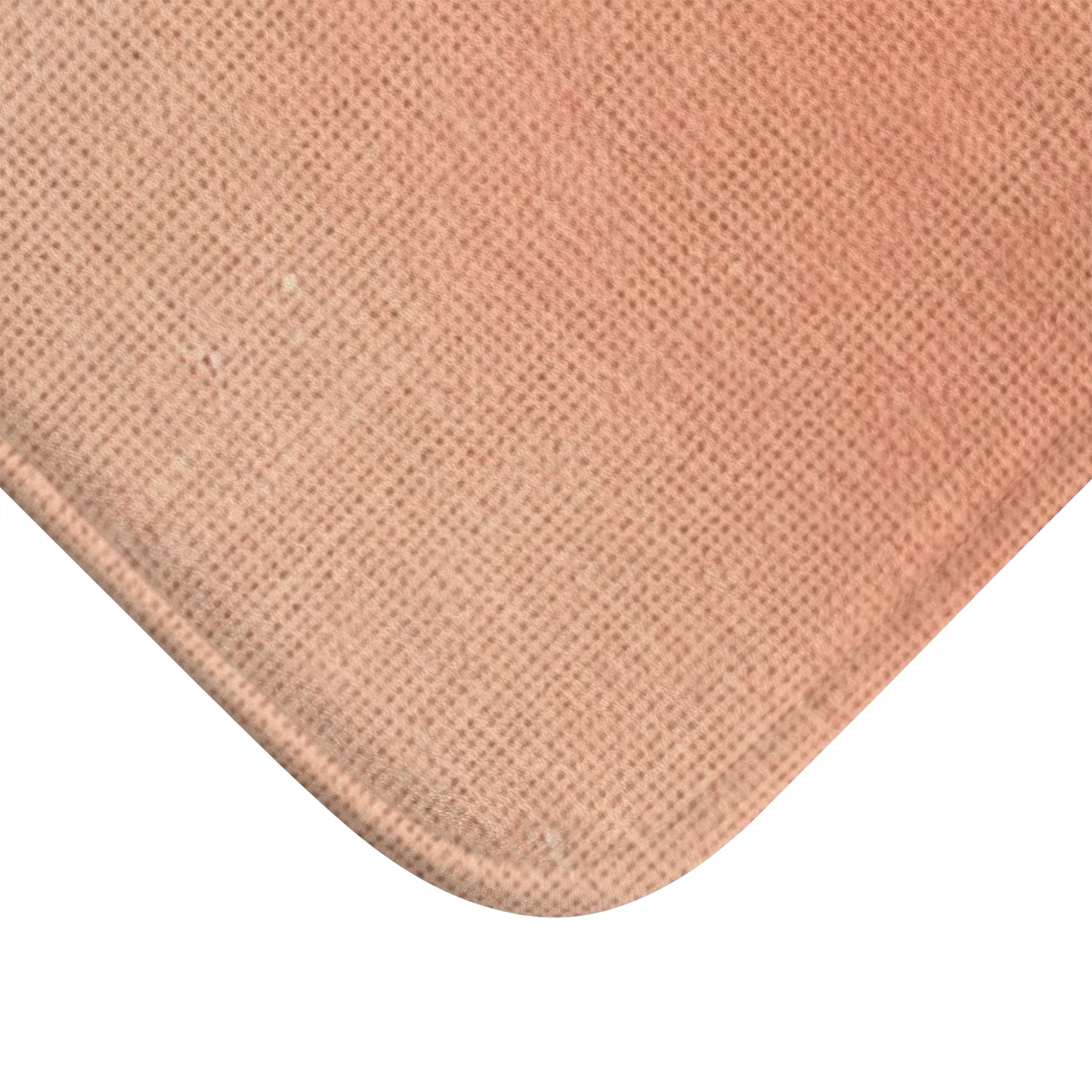 Soft Pink-Orange Peach: Denim-Inspired, Lush Fabric - Bath Mat