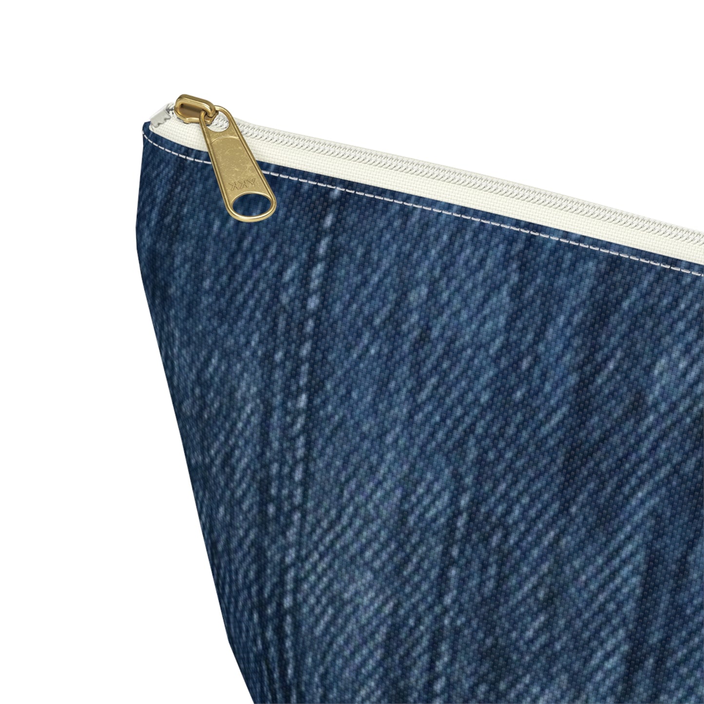 Indigo Splash: Washed Denim Reverie in Deep Blue - Accessory Pouch w T-bottom