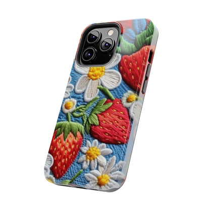 Orchard Berries: Juicy Sweetness from Nature's Garden - Fresh Strawberry Elegance - Tough Phone Cases