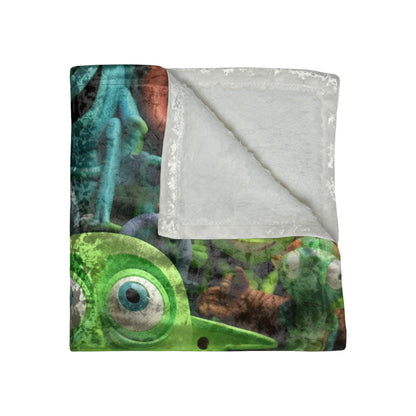 Toy Alien Story Space Character Galactic UFO Anime Cartoon - Crushed Velvet Blanket