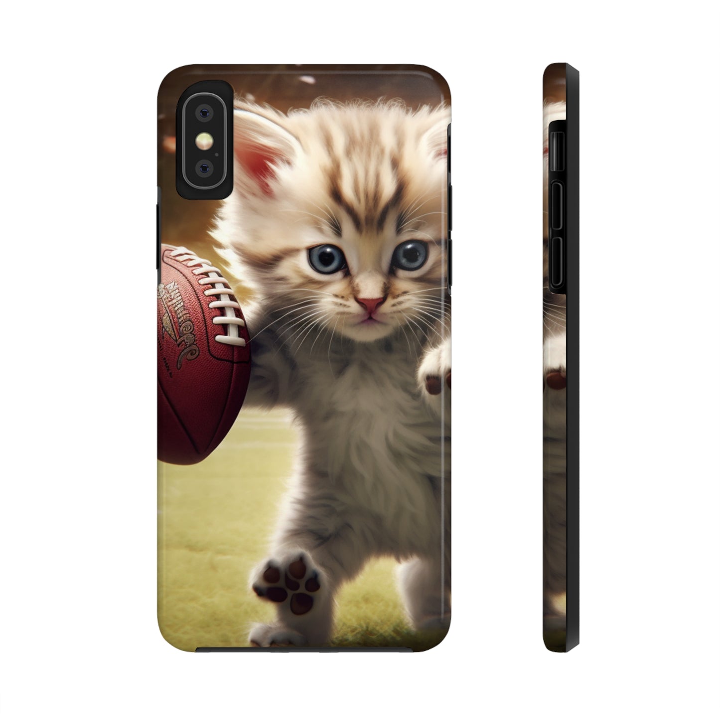 Football Kitty Fantasy: Feline Cat American Sport Quarterback - Tough Phone Cases