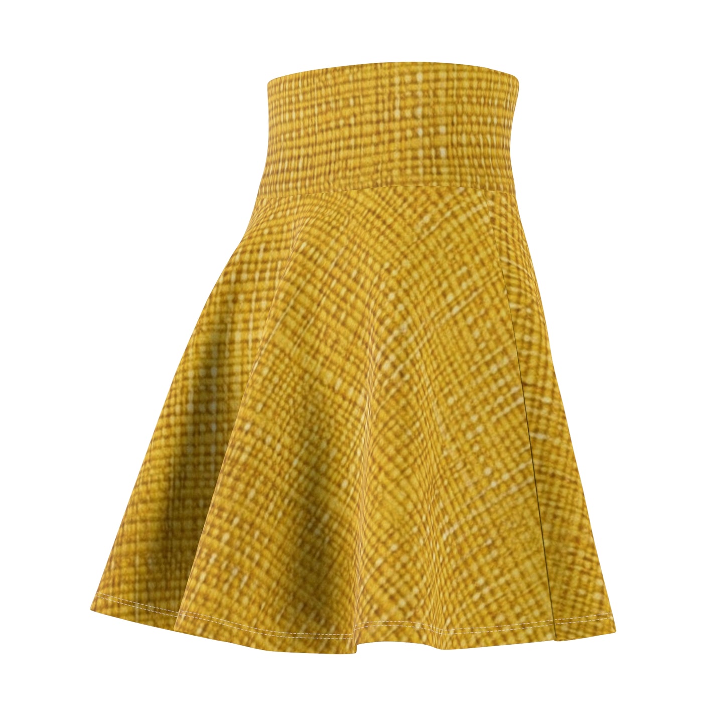 Radiant Sunny Yellow: Denim-Inspired Summer Fabric - Women's Skater Skirt (AOP)