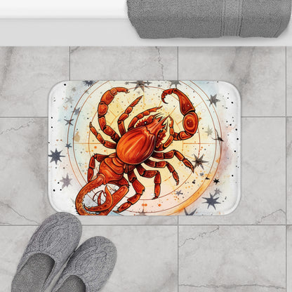 Prickly Scorpio Astrology - Sharp Zodiac Scorpion Celestial Horoscope - Bath Mat