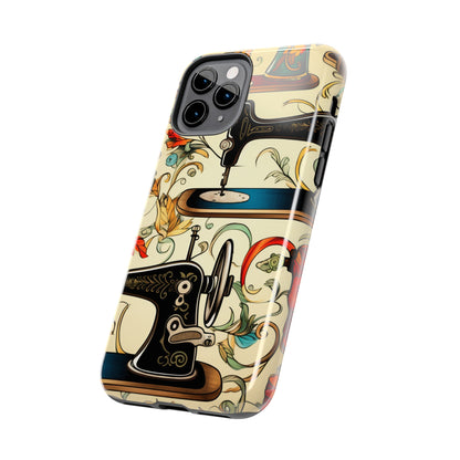 Classic Sewing Machines and Vibrant Thread Spools Pattern, Tailoring and Quilting - Tough Phone Cases