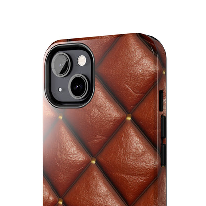 Brown Leather Cognac Pattern Rugged Durable Design Style - Tough Phone Cases