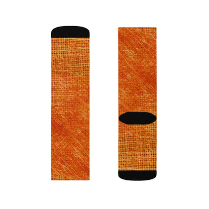 Burnt Orange/Rust: Denim-Inspired Autumn Fall Color Fabric - Sublimation Socks