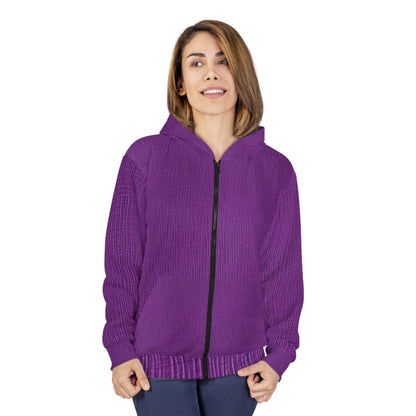 Violet/Plum/Purple: Denim-Inspired Luxurious Fabric - Unisex Zip Hoodie (AOP)