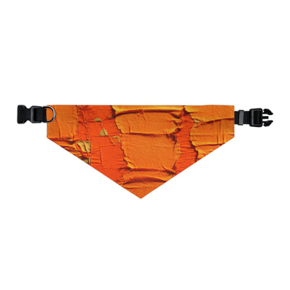 Fiery Citrus Orange: Edgy Distressed, Denim-Inspired Fabric - Dog & Pet Bandana Collar