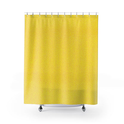 Sunshine Yellow Lemon: Denim-Inspired, Cheerful Fabric - Shower Curtains