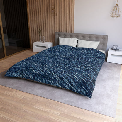 Denim-Inspired Design - Distinct Textured Fabric Pattern - Microfiber Duvet Cover