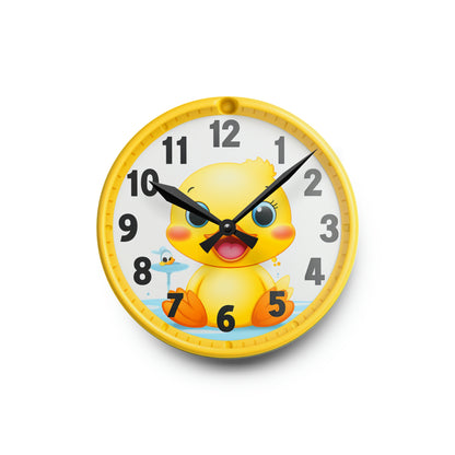 Reloj de pared acrílico lindo pájaro pato amarillo 