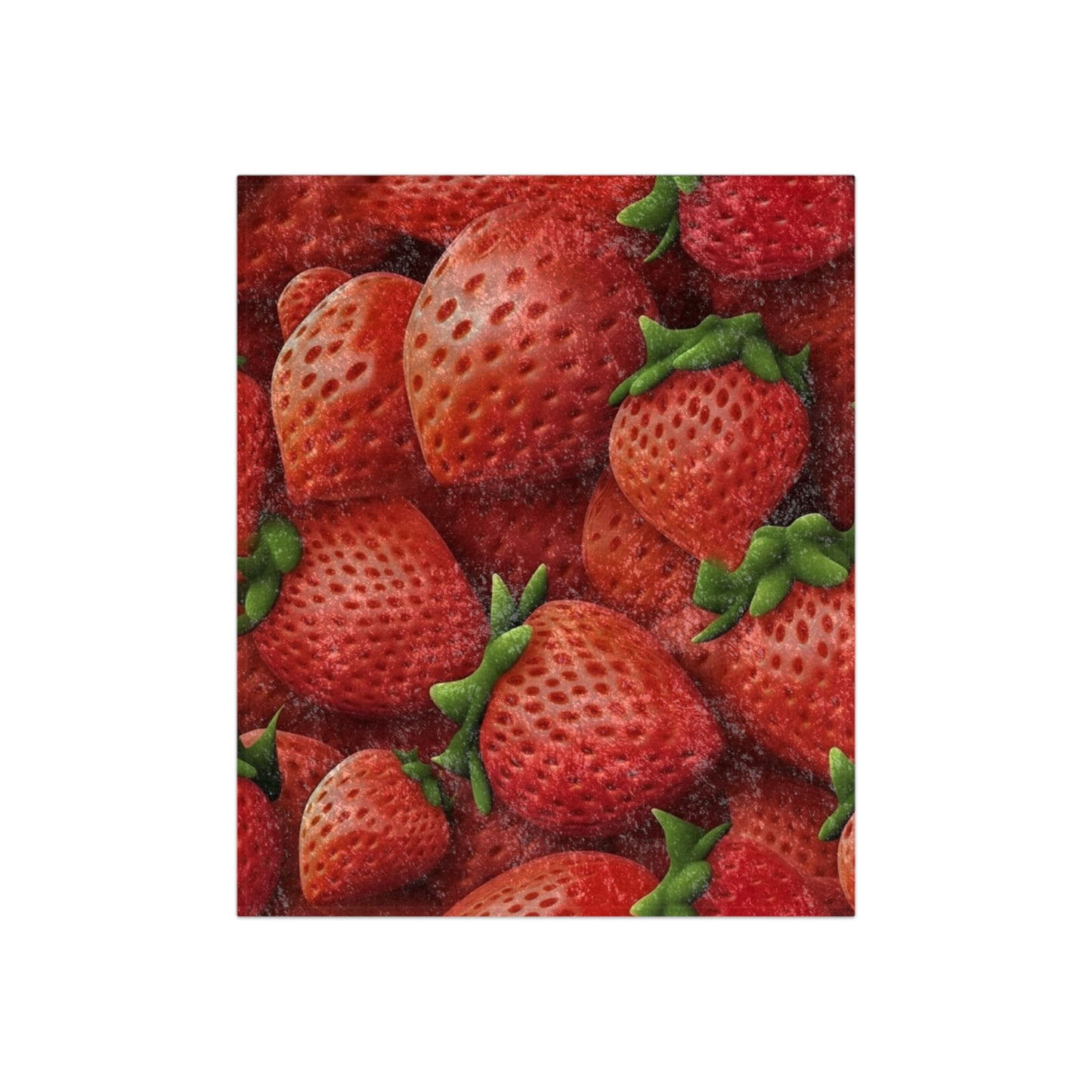 Garden Strawberries- Wild Sweet Gourmet - Farm Growing Ripe Red Fruit -Crushed Velvet Blanket