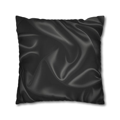 Black Silk, Spun Polyester Square Pillowcase