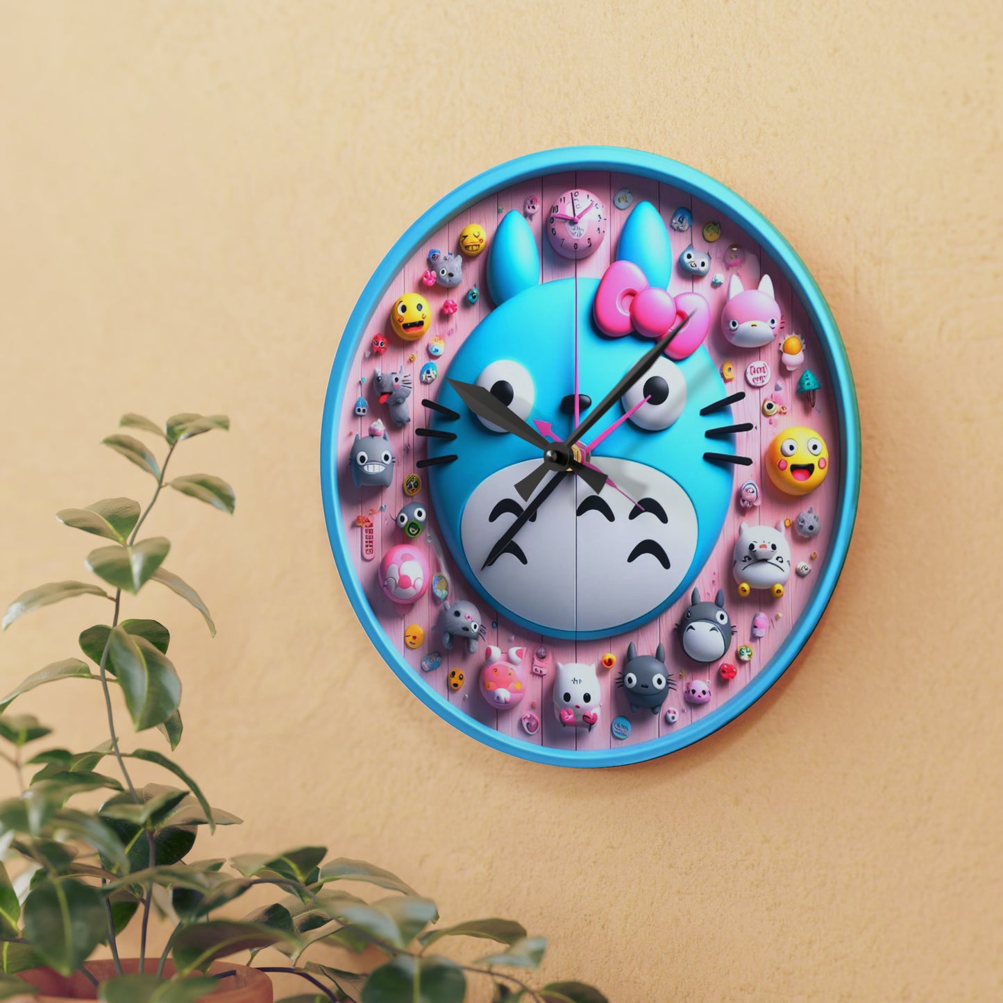 Reloj de pared acrílico estilo japonés Kawaii Cute Anime 