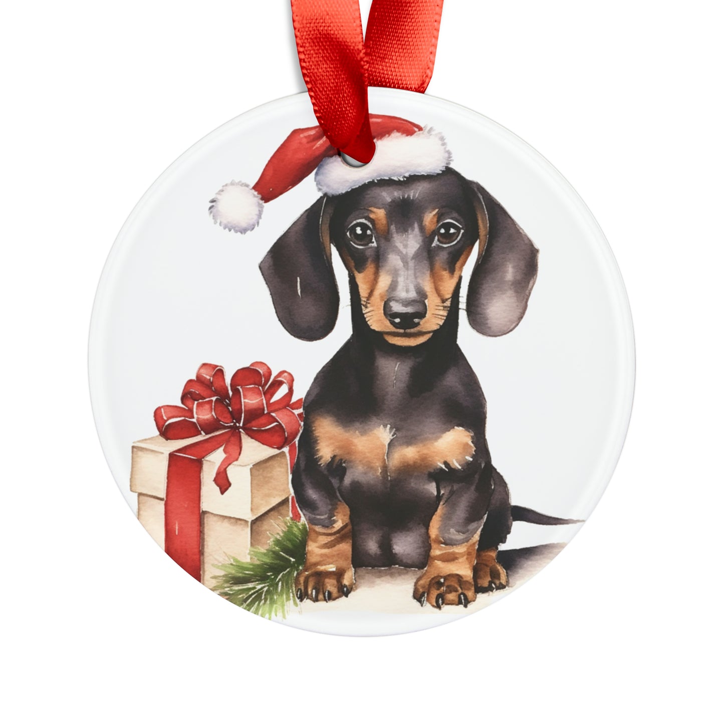 Dachshund Dog - Acrylic Ornament with Ribbon