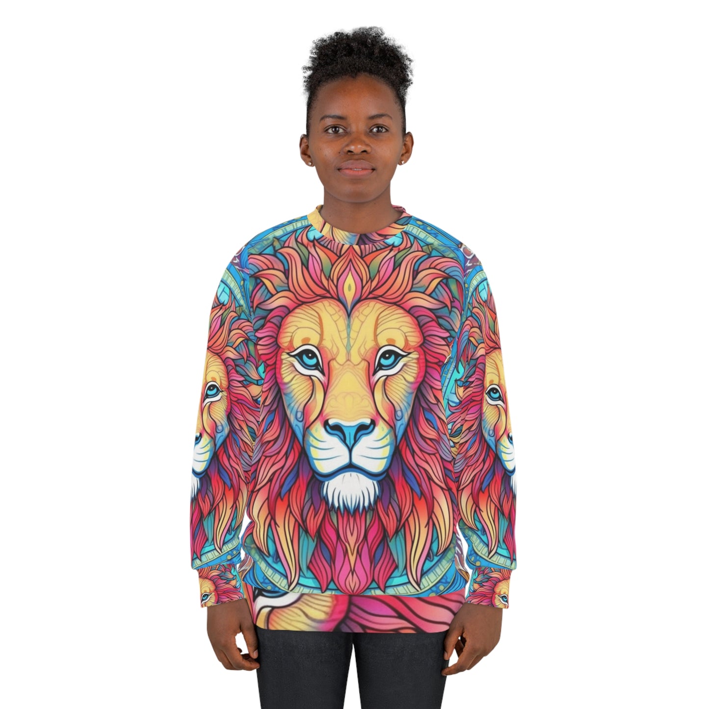 Astrological Leo - Cosmic Zodiac Constellation, Lion Symbol Art - Unisex Sweatshirt (AOP)