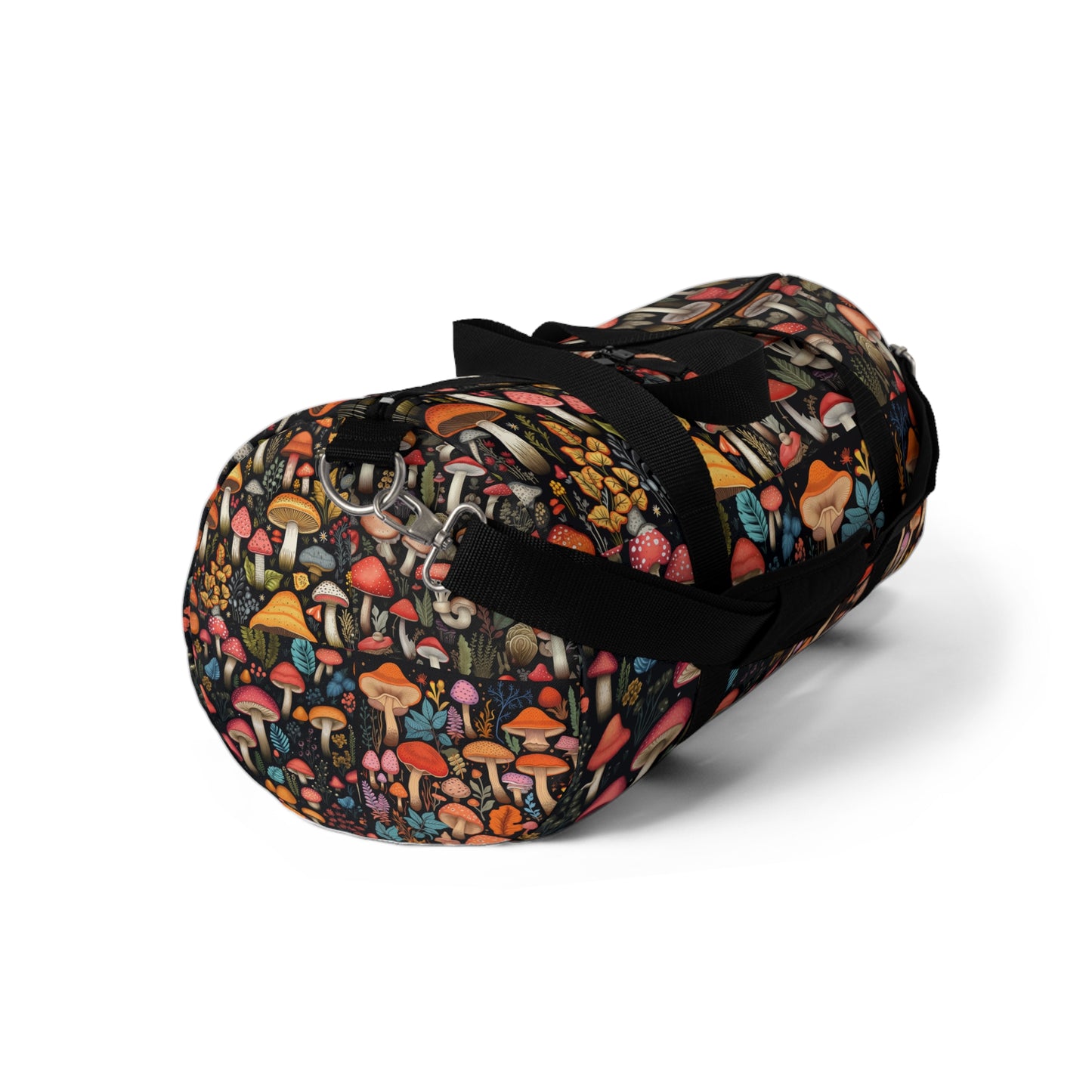 Fairy-Tale Fungi: Whimsical Assorted Mushroom Pattern Design Duffel Bag