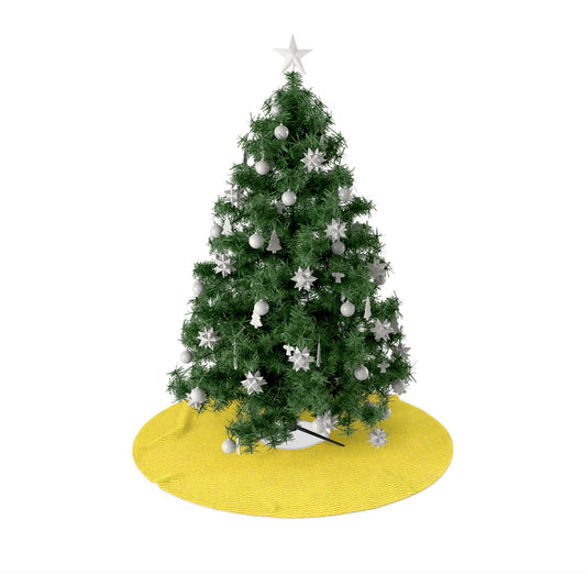 Sunshine Yellow Lemon: Denim-Inspired, Cheerful Fabric - Christmas Tree Skirts