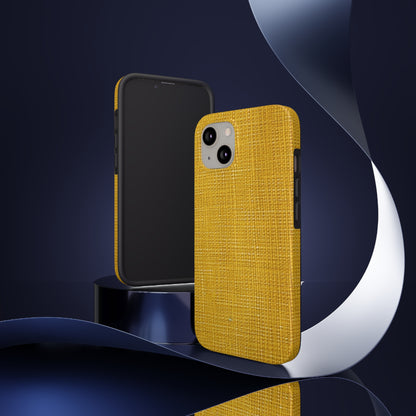 Radiant Sunny Yellow: Denim-Inspired Summer Fabric - Tough Phone Cases