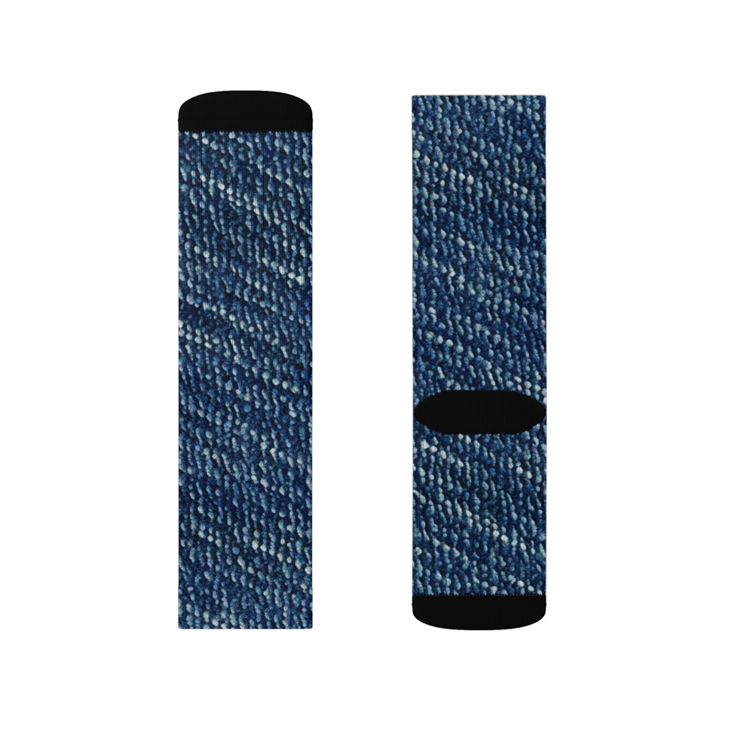 Denim-Inspired Design - Distinct Textured Fabric Pattern - Sublimation Socks