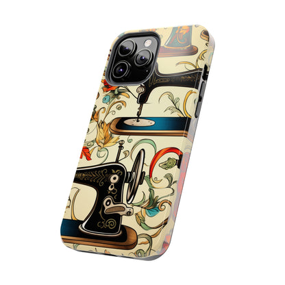 Classic Sewing Machines and Vibrant Thread Spools Pattern, Tailoring and Quilting - Tough Phone Cases